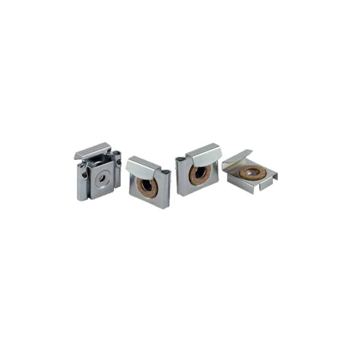 Spiegelhalter-Garnitur, 32 x 28 mm, Stahl, vernickelt, Glasstärke 5- 6 mm